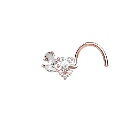 Heart nose ring rose gold