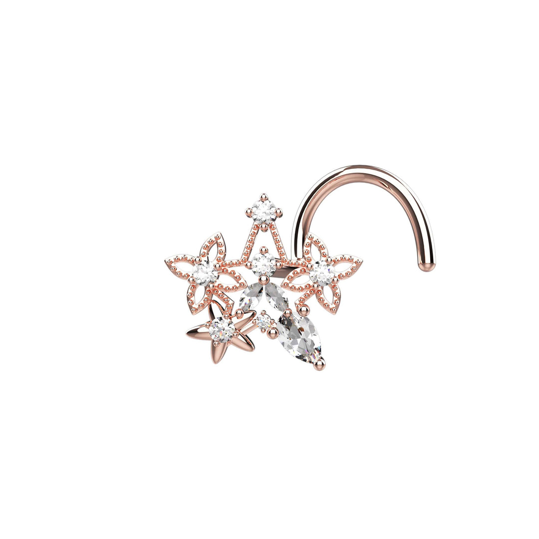 Rose gold nose stud Indian design