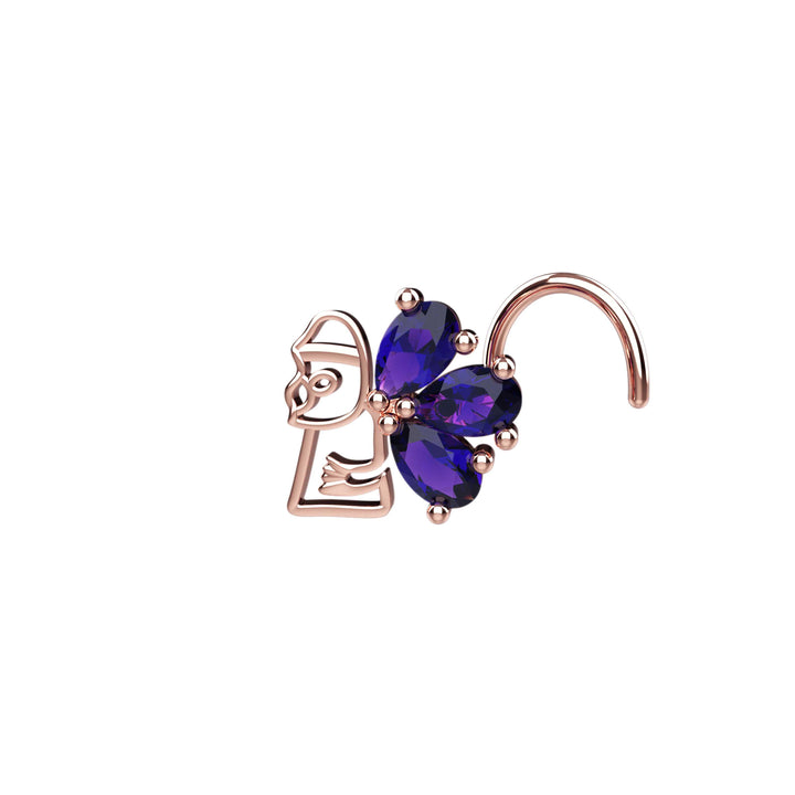 Modern nose studs rose gold