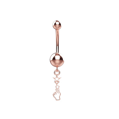 14k Gold Finish Star Belly Button Ring