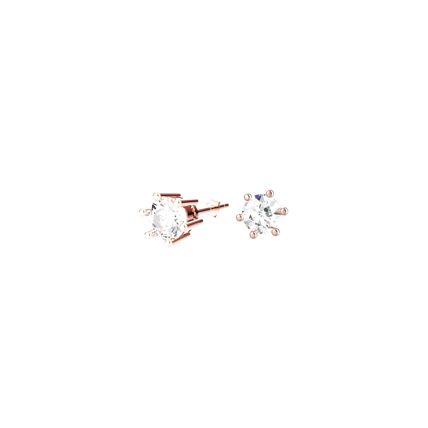 Tiny Prong Stud Clear Gems Earrings