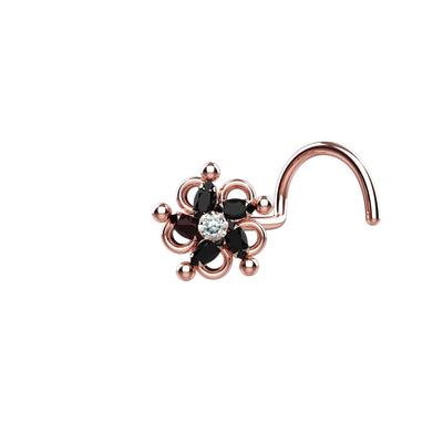 Artisan-crafted rose gold nose studs rings