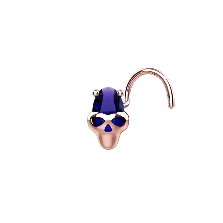 Skull nose stud rose gold 