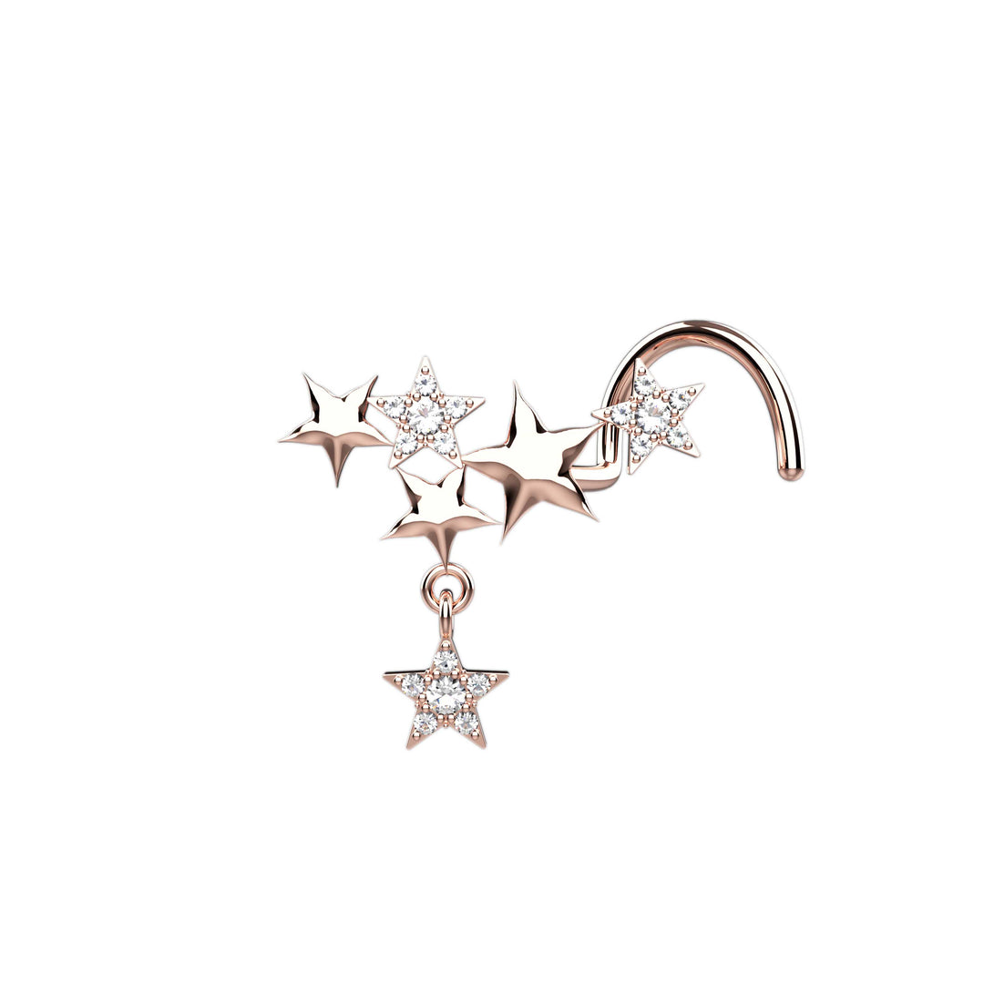 Celestial dangle nose stud