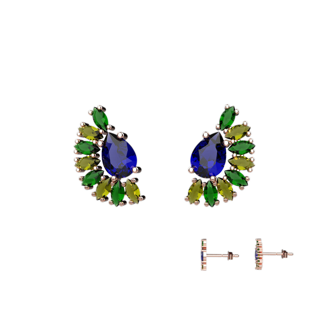 Blue sapphire ear crawlers – stylish modern jewelry