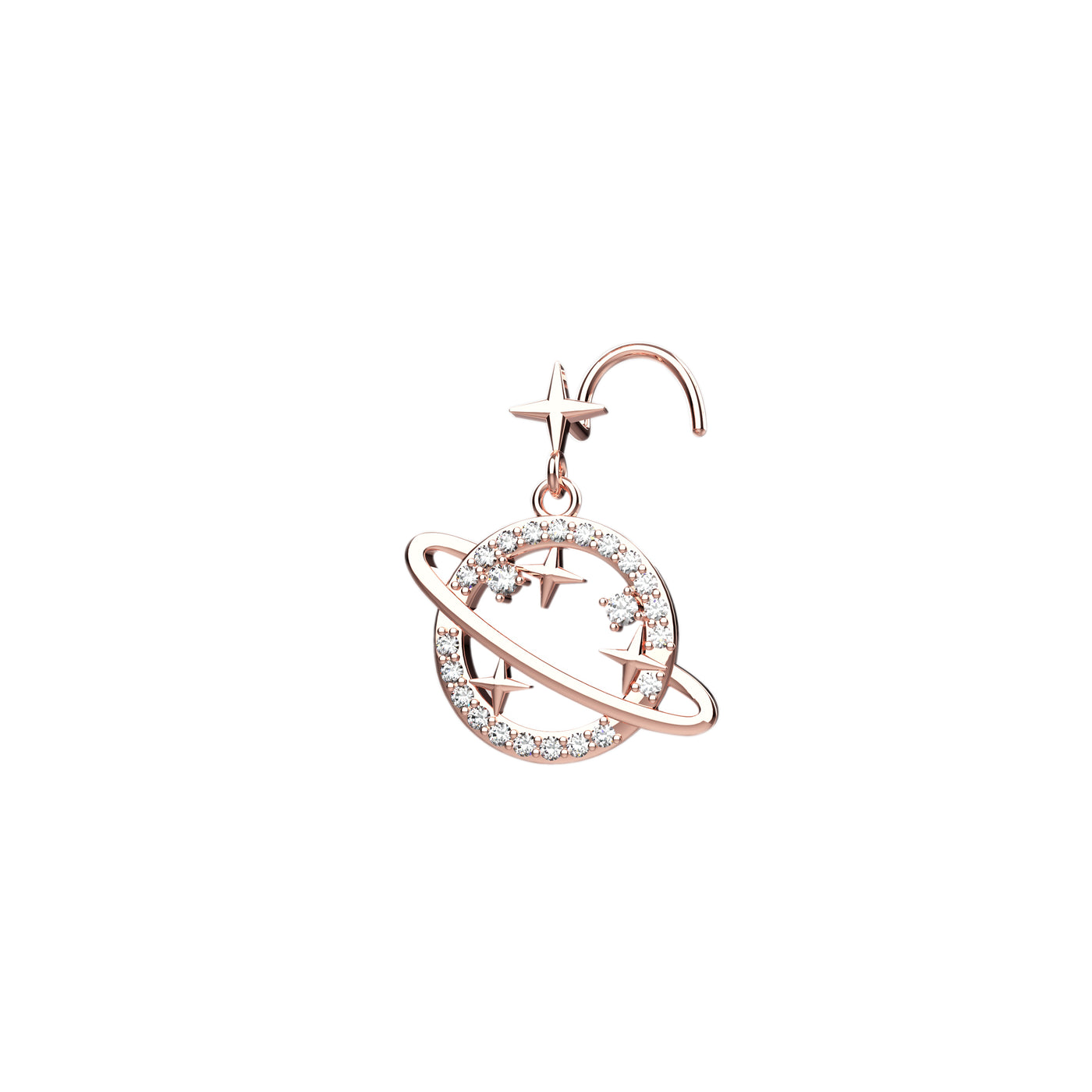 corkscrew clear nose ring jewelry