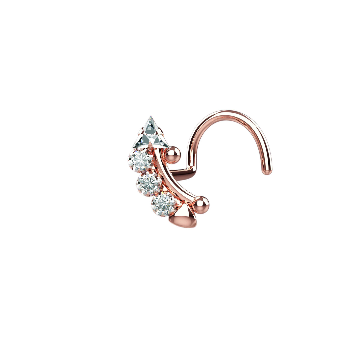 Timeless nose rings studs rose gold 