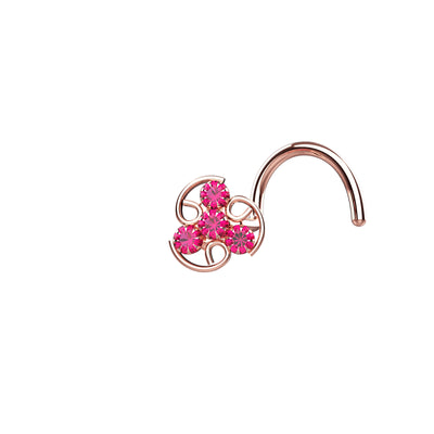 Ruby Twisted Wire Nose Pin
