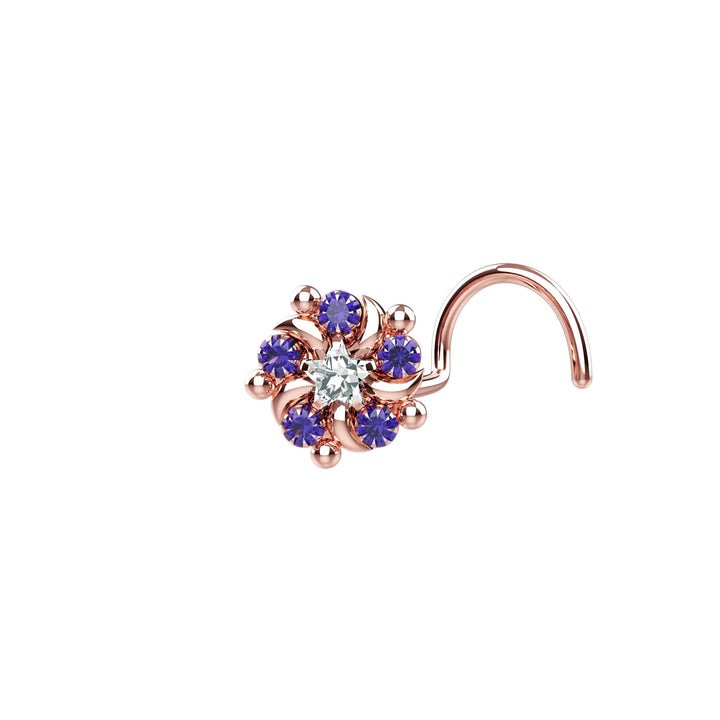 rose gold nose stud ring