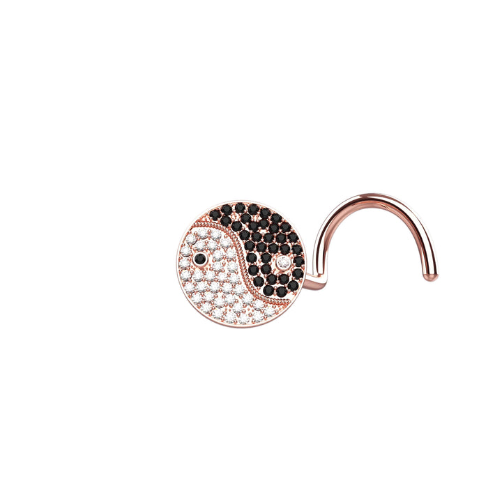 Ying yang nose piercing rose gold 