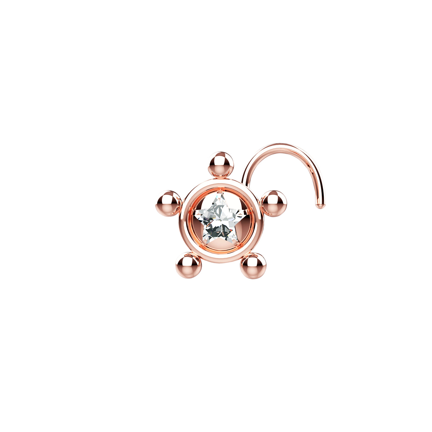 crystal clear nose ring studs