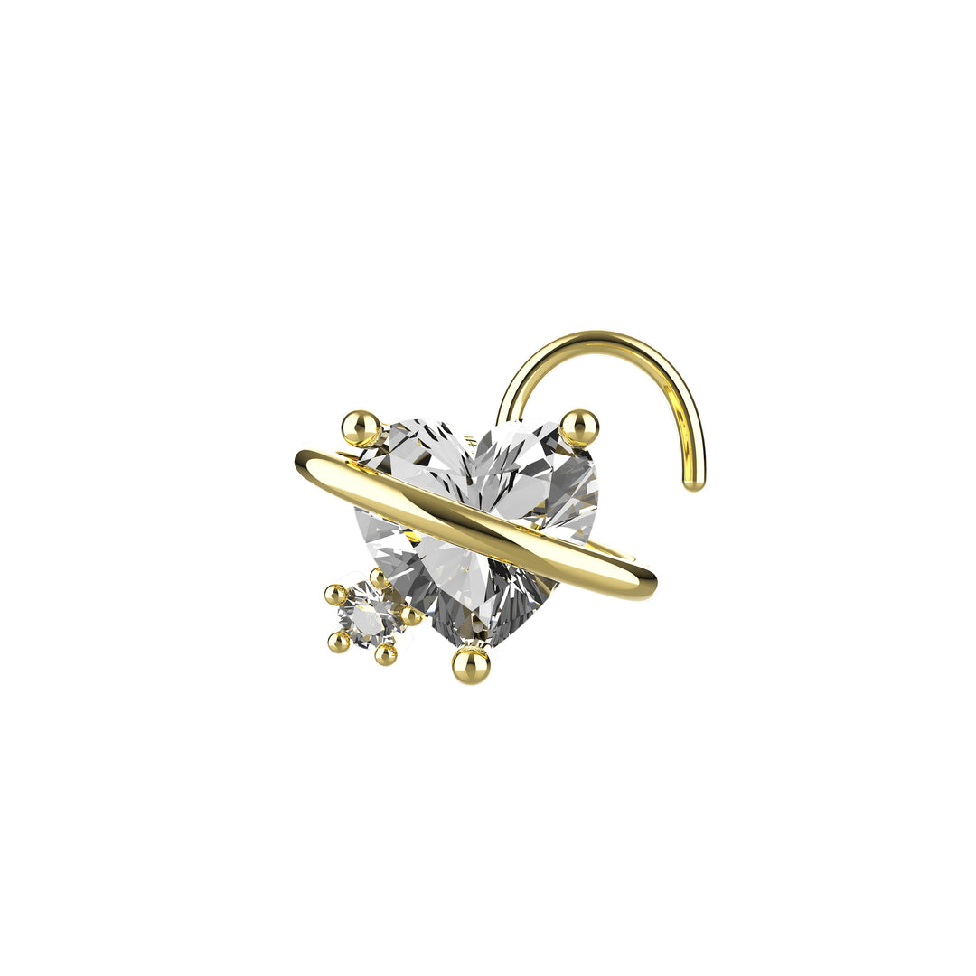 Tiny heart nose stud – dainty and elegant