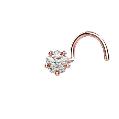 Clear nose rings rose gold 