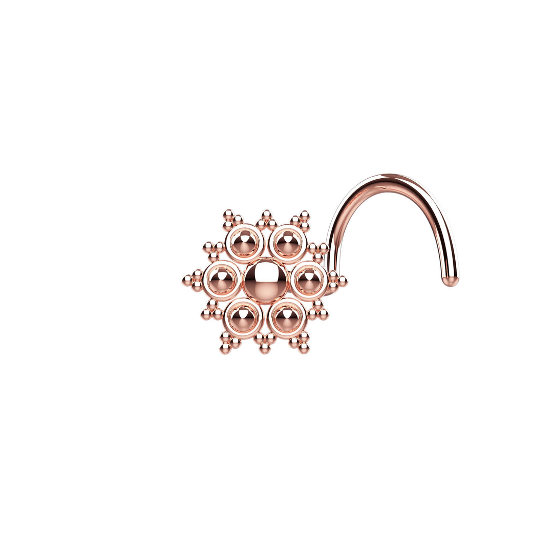 Rose gold nose ring studs