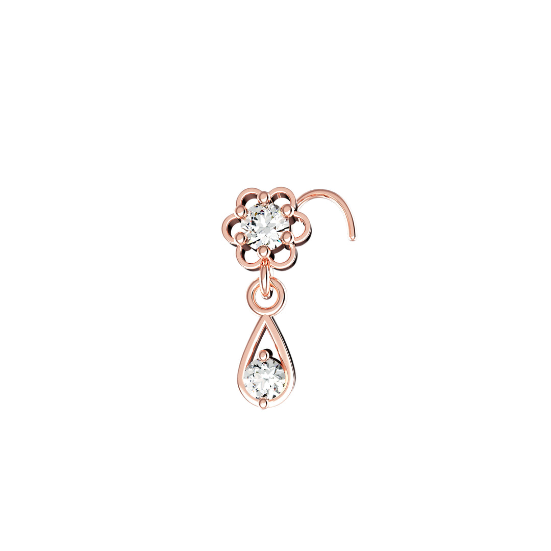 clear diamond nose pin stud