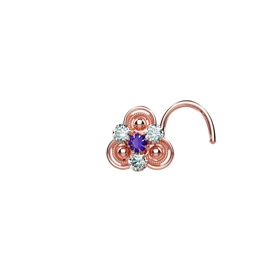 Modern rose gold nose studs jewelry