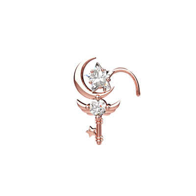 MOON STAR CLEAR CZ NOSE STUD