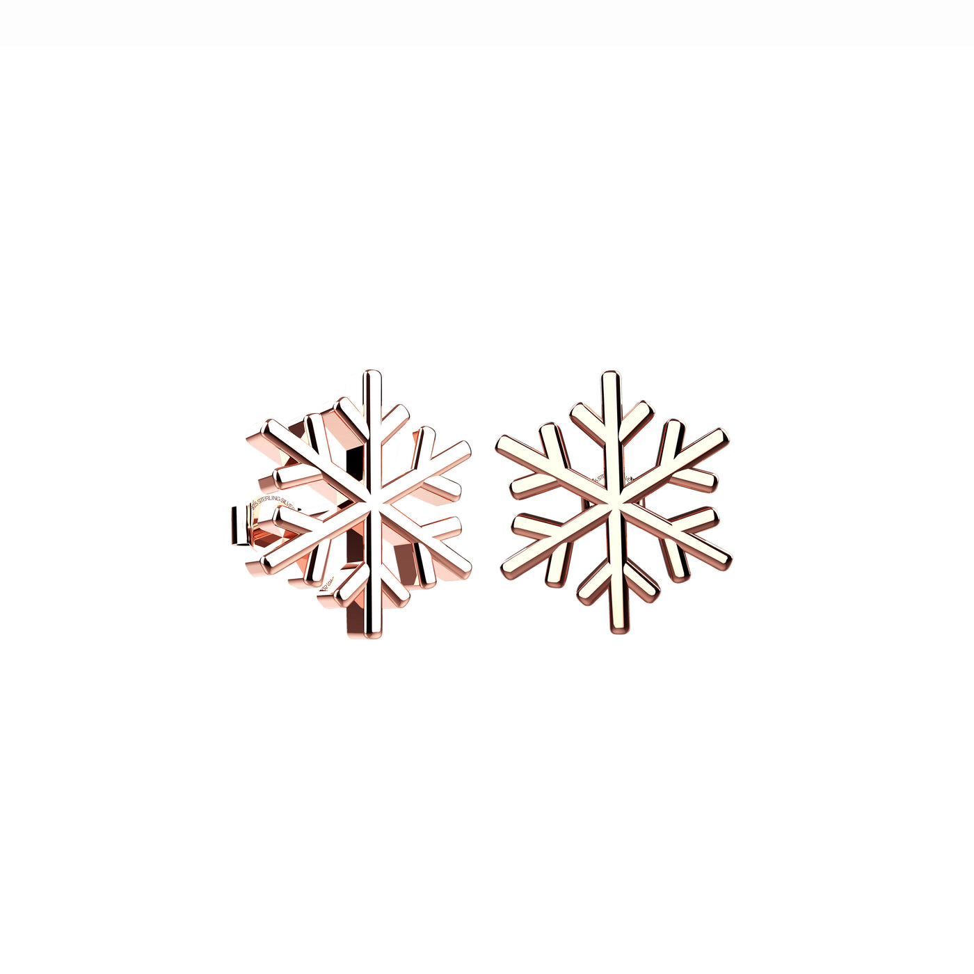 Gold Finish Snowflake Earring Studs