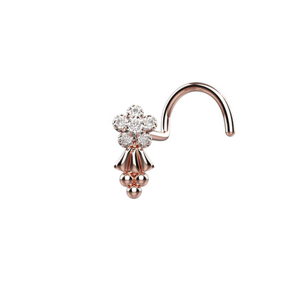 Daisy Flower Beaded End Nose Stud