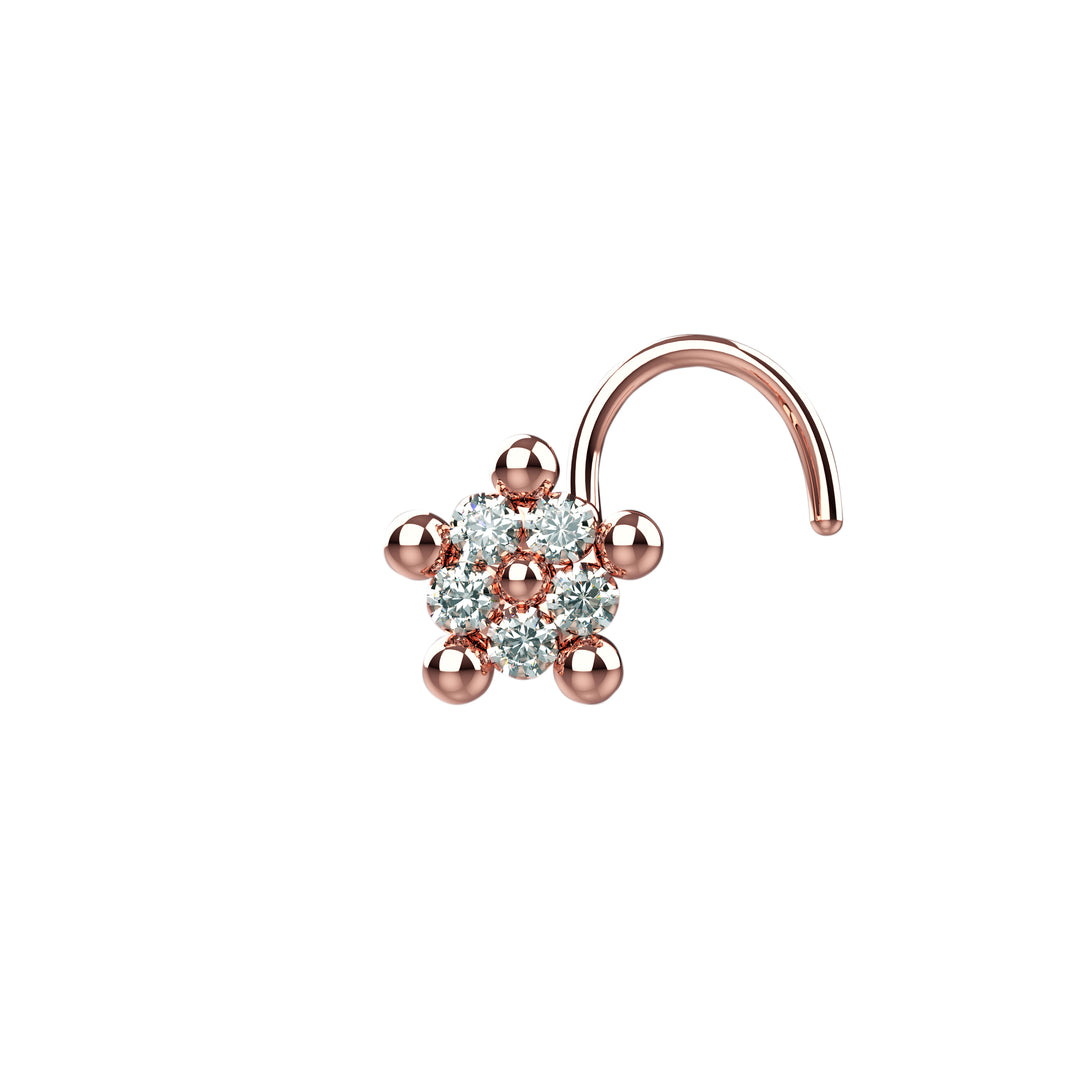 gold nose ring with diamond