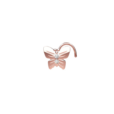 Butterfly Gold Plated Nose Stud