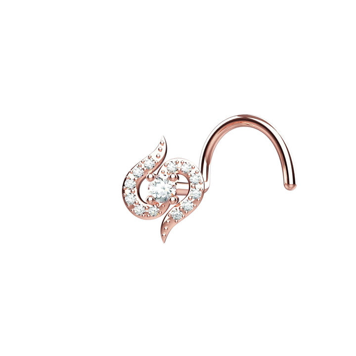 Rose gold stud nose rings