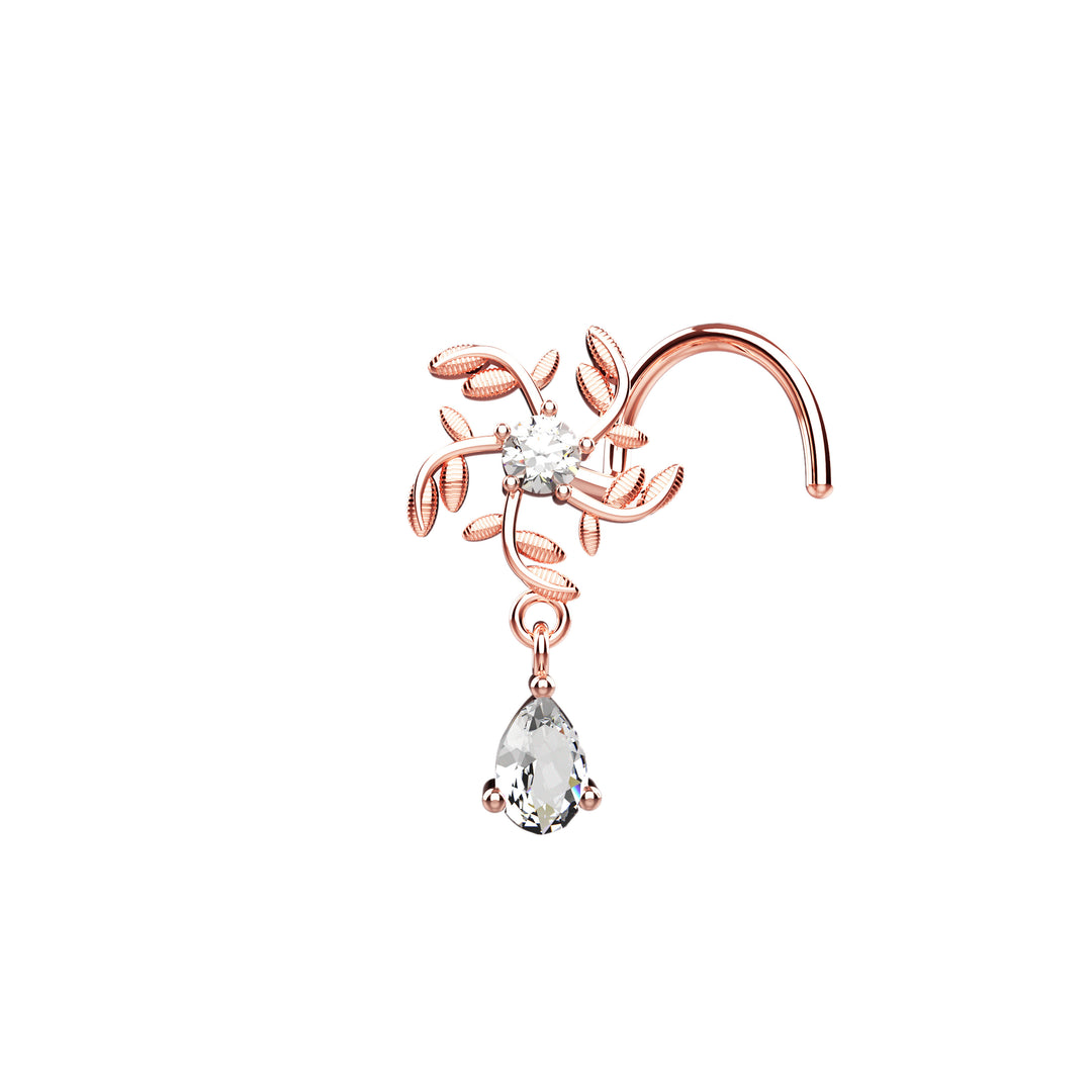 elegant floral nose stud