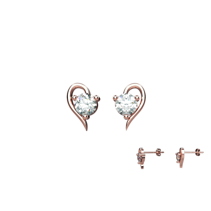 Cute heart earrings for women – gold finish