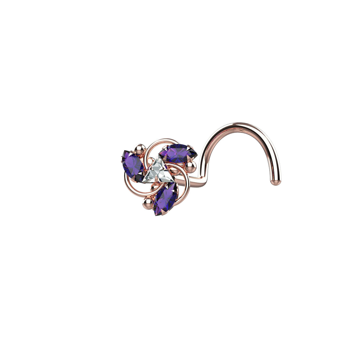 Unique rose gold nose rings