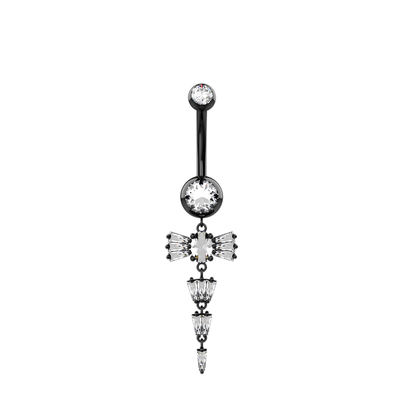 Cubic Zirconia Dangle Dragonfly Belly Button Ring