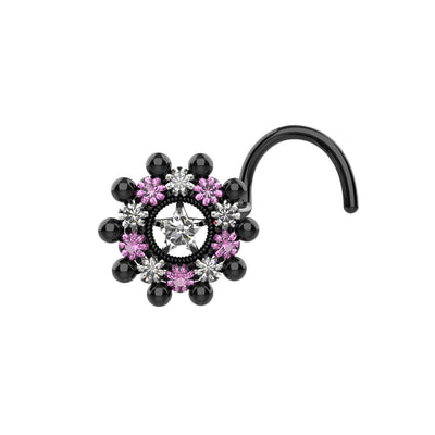 crystal clear black nose ring jewelry