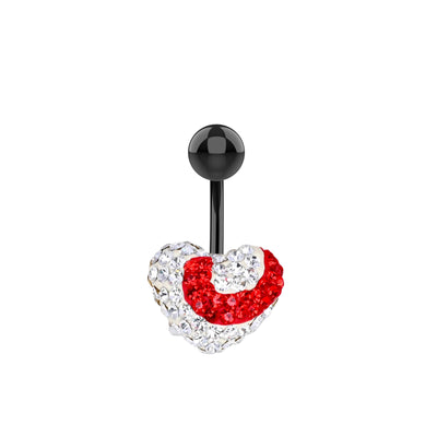 Crystal Clear Heart Shaped Belly Button Ring