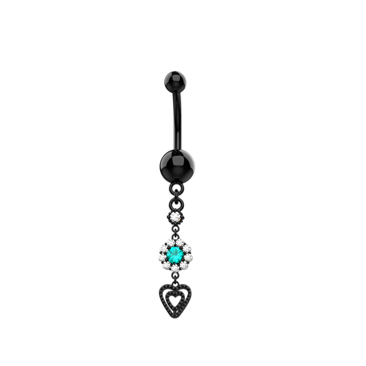 Heart Dangling End Belly Ring