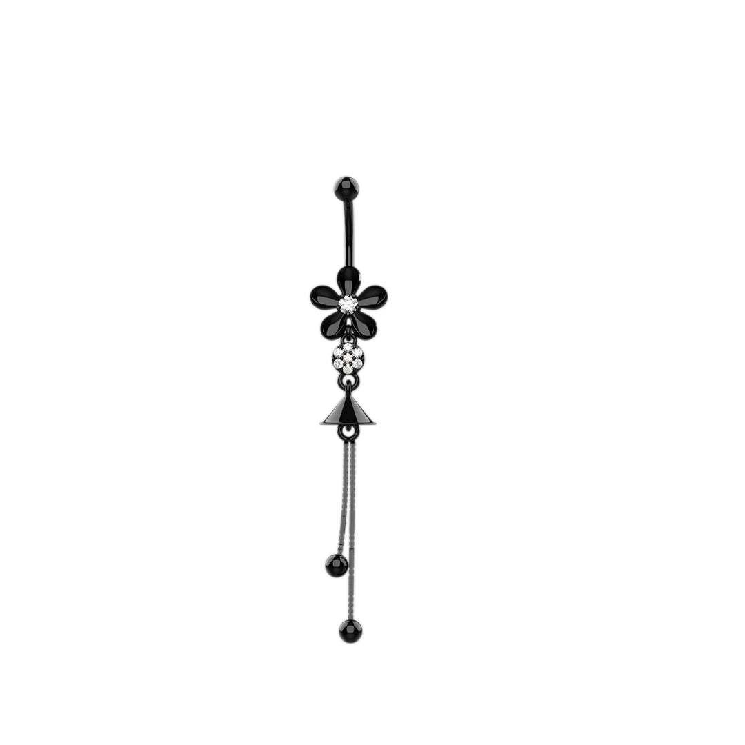 925 Silver Floral Belly Button Ring