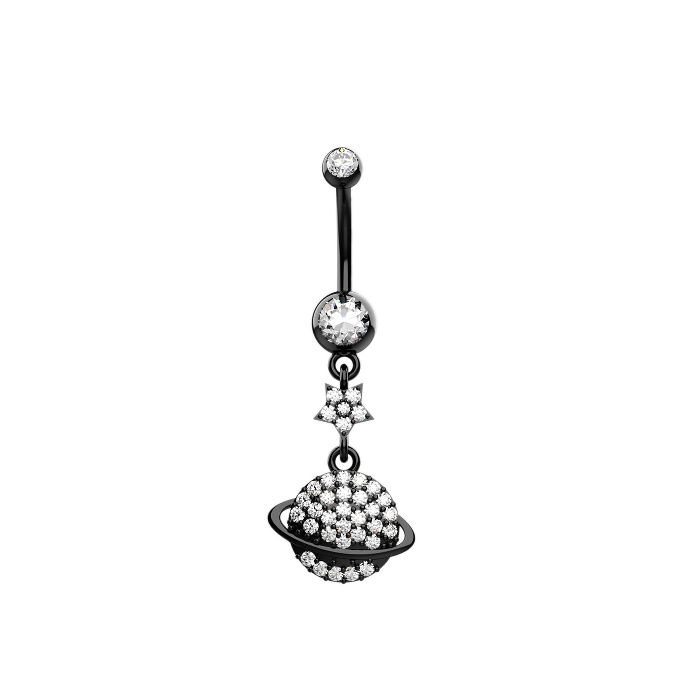 Saturn Planet Belly Button Piercing Ring