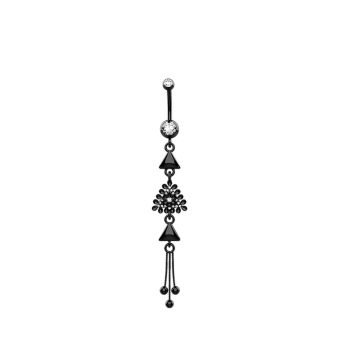 14k Gold Plated Dangling Chain Belly Piercing Ring