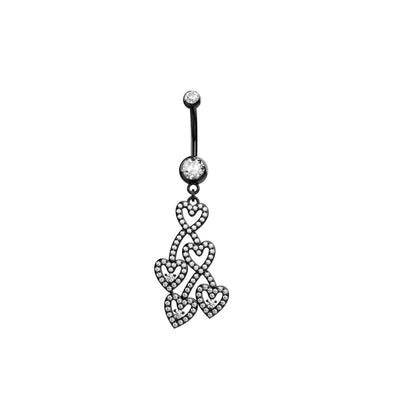 Cubic Zirconia Heart Belly Button Ring