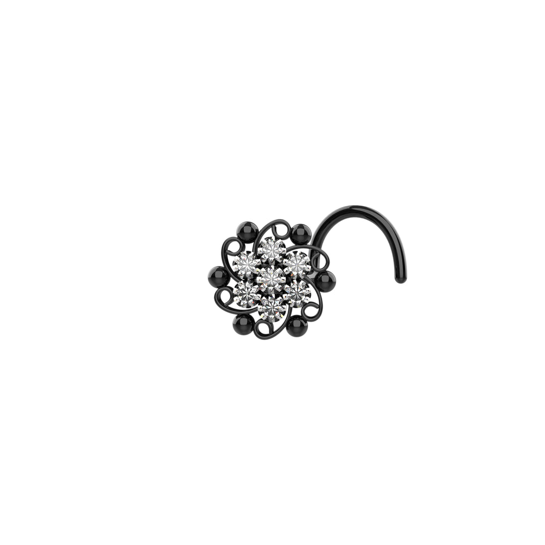 diamond flower nose piercing jewelry