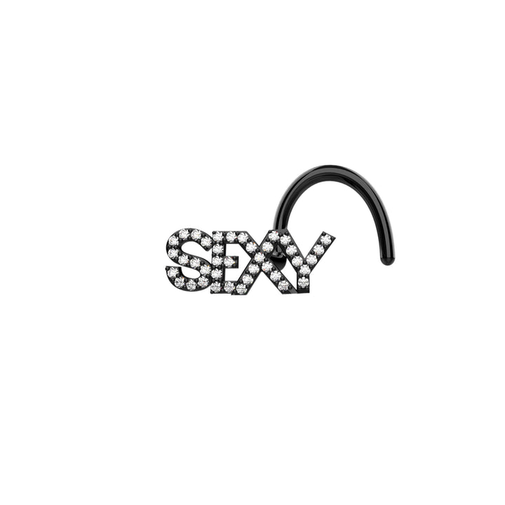 Custom letter nose studs black