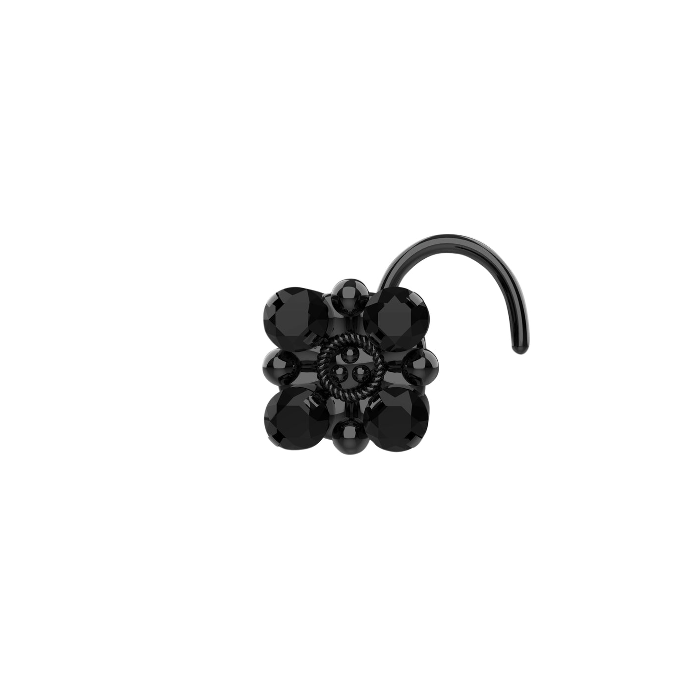 1MM Black Onyx Gold Plated Nose Stud