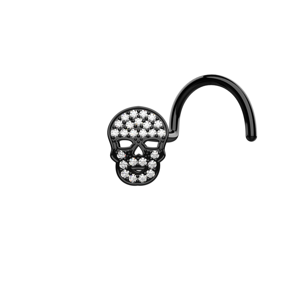 Black skull nose jewelry