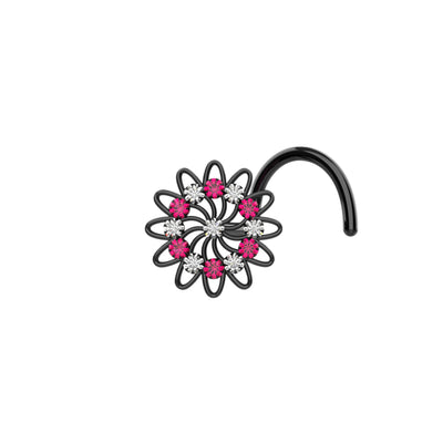Gold Plated Filigree Styled Flower Nose Stud