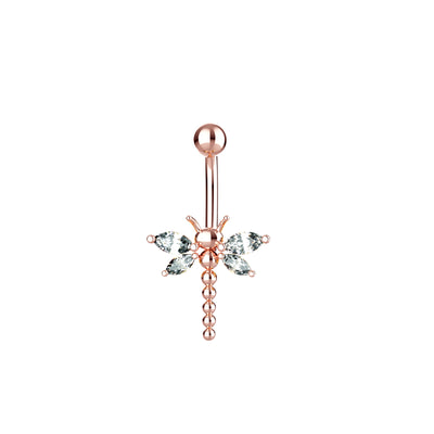 CZ Diamond Dragonfly Belly Button Ring