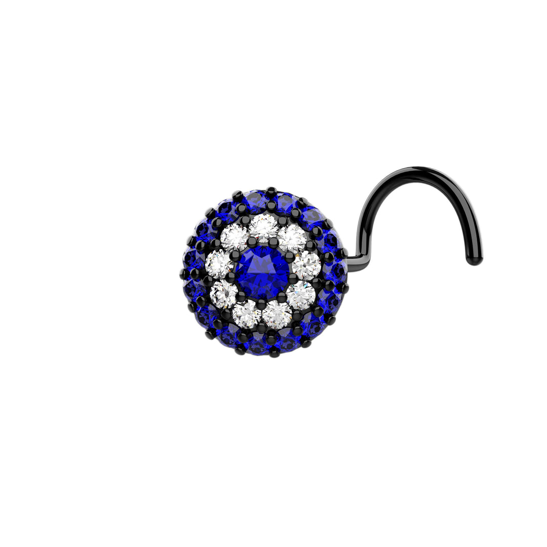 Evil eye nose stud diamond