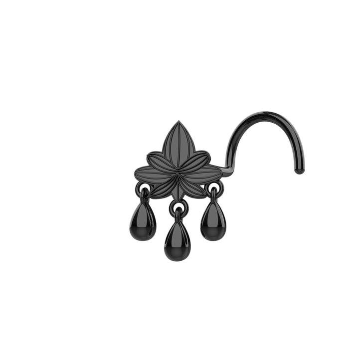 Trendy nose ring stud with hanging detail