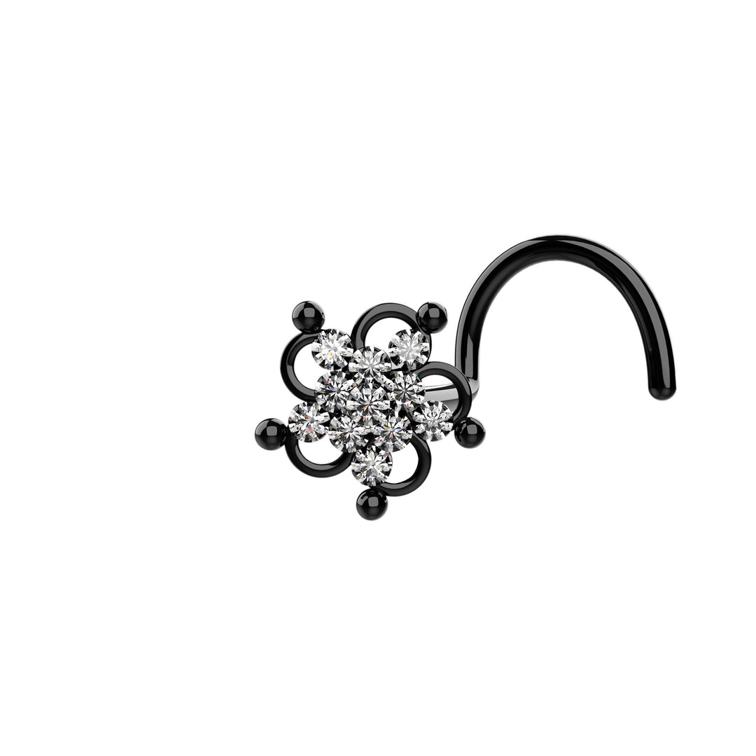 Trendy black nose stud rings