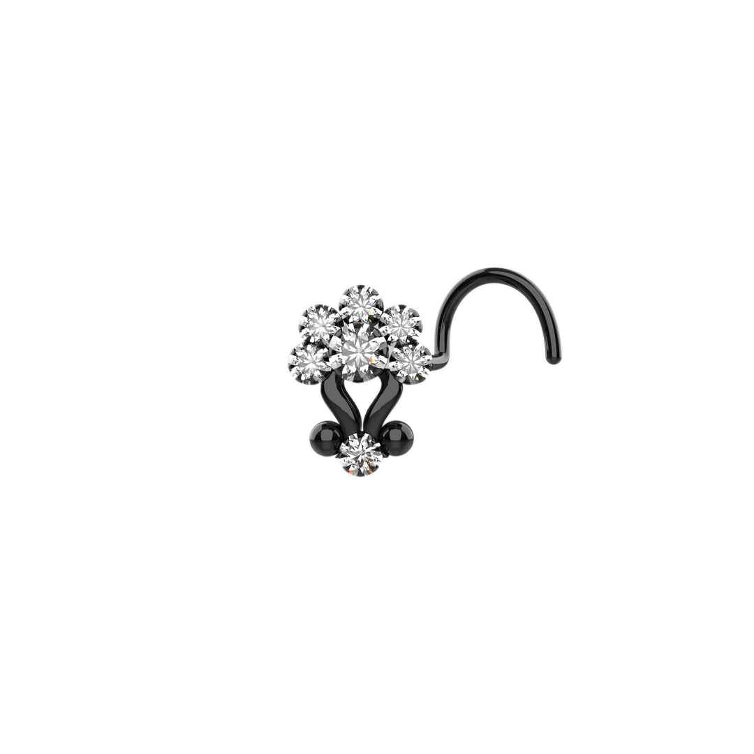 Small diamond black nose ring