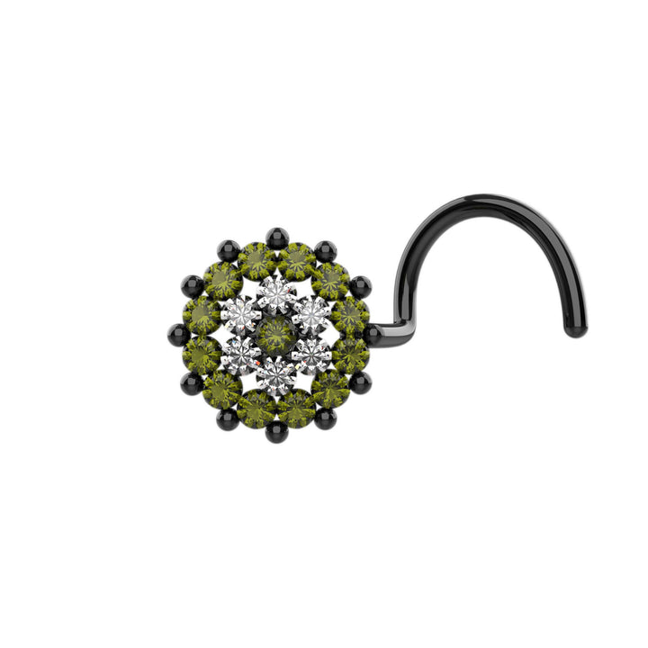 Gold nose screw ring black 