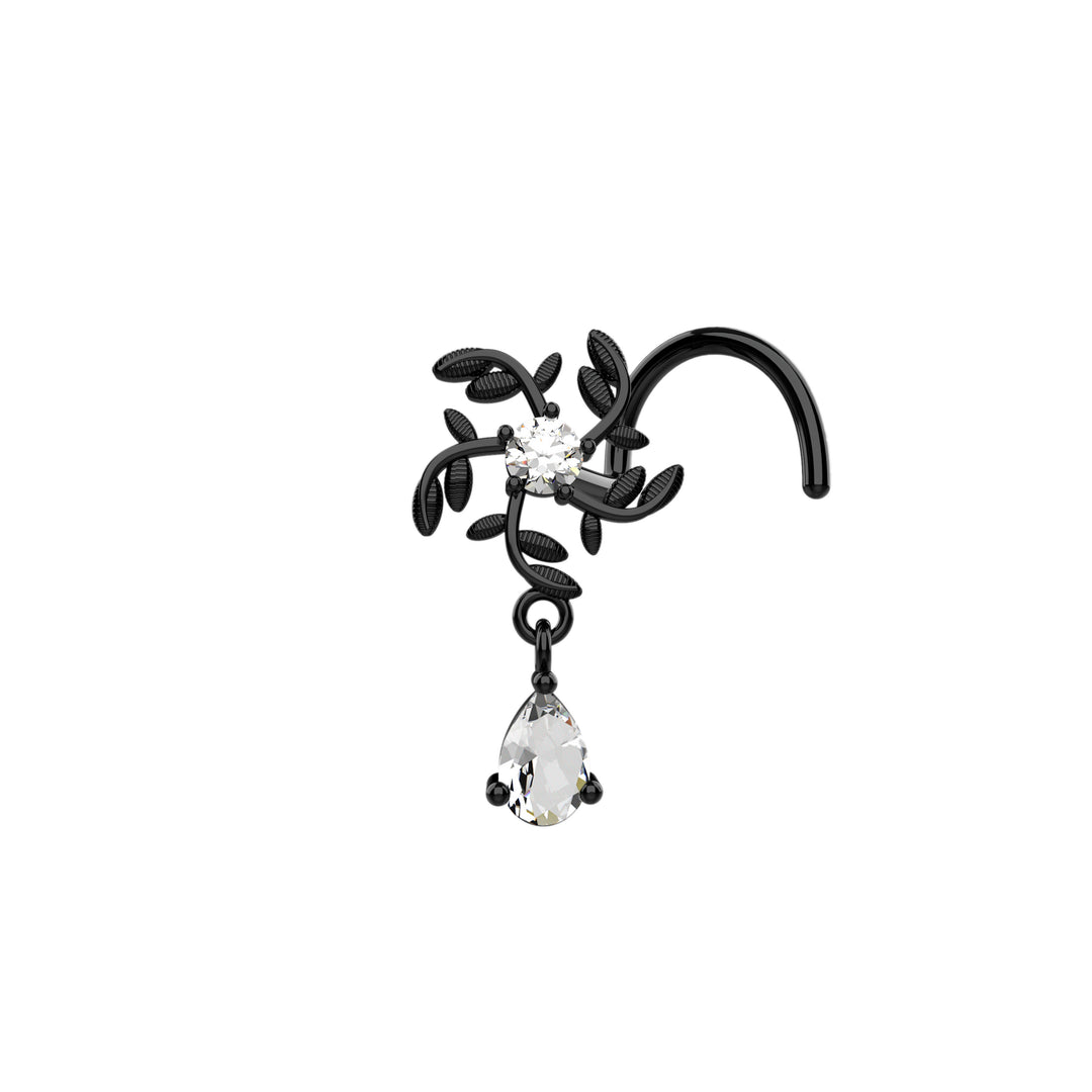 stylish gold dangle nose ring
