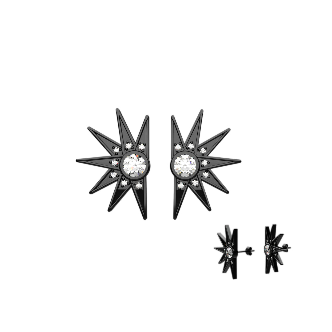 Shiny gold earrings – sun motif for everyday wear